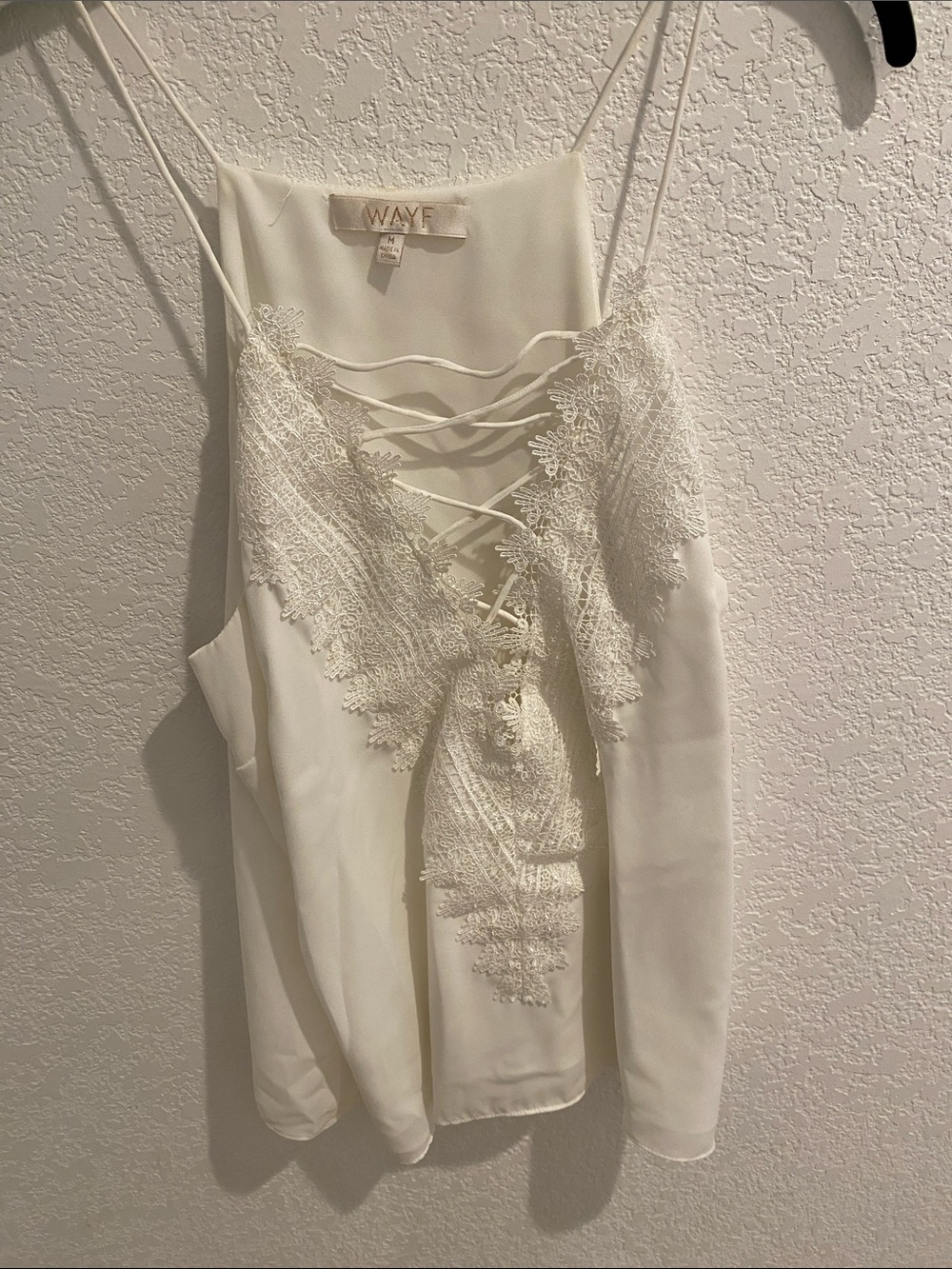 Wayf Ivory Lace-Trim Camisole